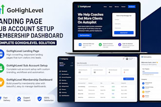 gohighlevel landing page, gohighlevel sub account setup ghl membership dashboard