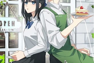 make anime manga poster with your oc