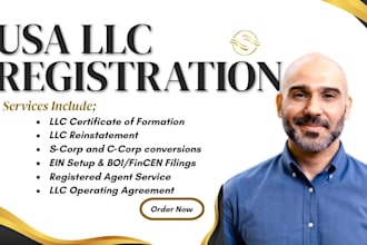 register US llc, reinstate llc, dissolve llc, ein, corp, change of address, boi
