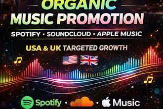organic sportify soundcloud apple music promotion to usa uk
