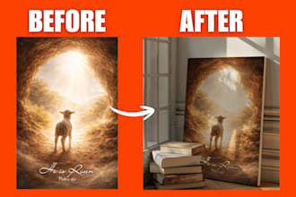 design realistic wall art mockups for your etsy shop