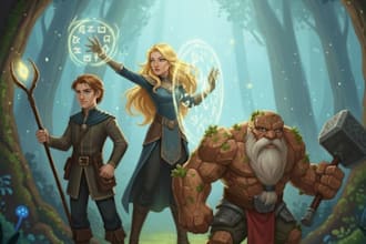 do stunning childrens book illustration, storybook art, and book cover design