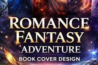 design a stunning romance, fantasy, fiction or adventure book cover