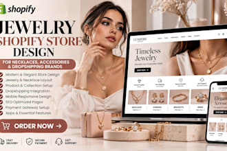 design jewelry shopify store for necklaces accessories dropshipping store brands