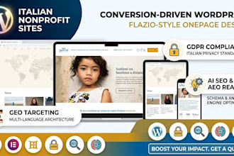 italian wordpress nonprofit flazio onepage io gdpr compliant ai SEO GEO aeo site