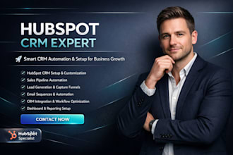 set up, optimize hubspot crm with workflows, automation and reporting