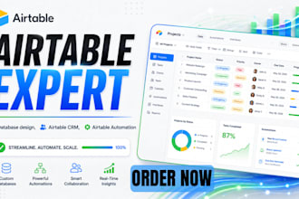 setup airtable automation, airtable database,  airtable crm and database design