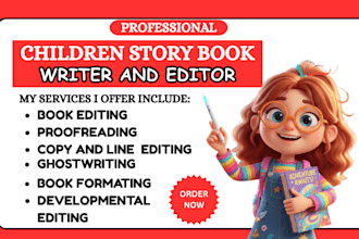 edit and proofread children story book kids story book editor children book