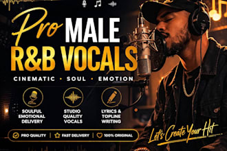 sing male rnb vocals cinematic vocals theme song soul singer songwriting male