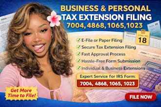prepare and efile irs tax extension form 4868, 7004 and 8868 fast