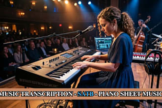 transcribe jazz piano music to audio sheet music composition and arrangement