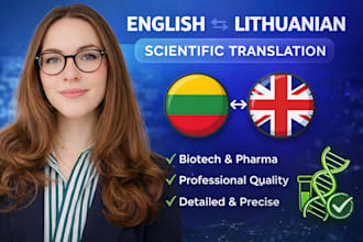 translate scientific texts from english and lithuanian