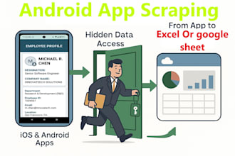 scrape android app data, crawl mobile apps, and collect data into excel
