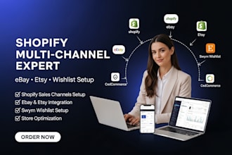 setup shopify sales channel swym wishlist cedcommerce ebay and etsy integration