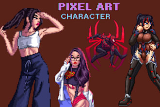 create pixel art characters, pixel art assets and animated backgrounds for games
