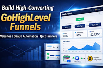 build gohighlevel website, ghl funnel, saas setup, quiz funnel, automation
