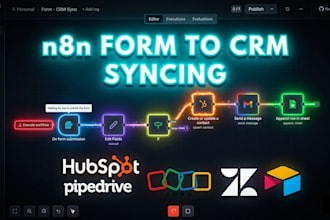 do n8n form to CRM sync for hubspot, zoho, pipedrive, airtable CRM