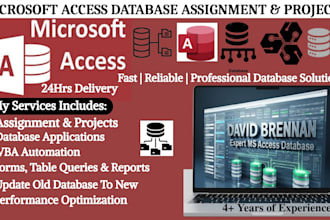 create your microsoft access database and handle any project or assignment