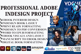 indesign brochure design, adobe indesign layout magazine catalog book pdf design