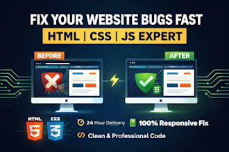 fix html, css, javascript and responsive layout issues