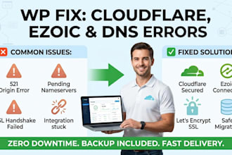 fix ezoic dns cloudflare errors and wordpress nameserver issues