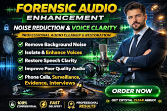 do forensic audio, noise reduction, background removal and audio analysis