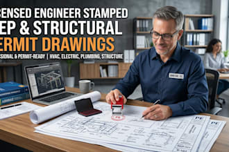 provide liscensed engineer stamped mep and structural permit drawings