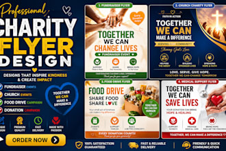design modern nonprofit ngo fundraiser donation, charity and crowdfunding flyer