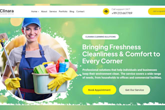 build cleaning service website, house, office cleaning, booking koala website