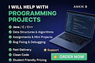 help with programming projects, coding and cs assignments
