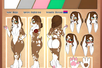 draw furry ref sheet fursona ref sheet anthro character furry art commission