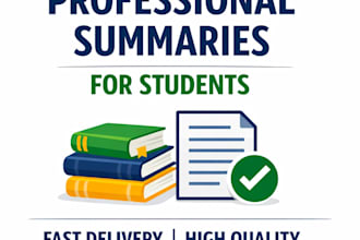 write clear and professional summaries for students