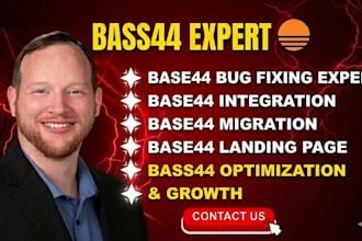 fix base44 bugs,base44 integration,base44 landing pages,base44 web app