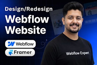 redesign, or develop animated webflow website, webflow expert