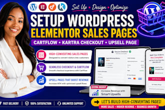 setup wordpress elememtor sales pages cartflow kartra checkout upsell page