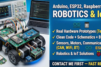 build arduino esp32 and raspberry pi robotics and iot prototyping services