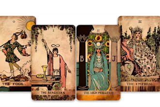 design oracle card  zodiac card game tarot card art nouveau style playing card