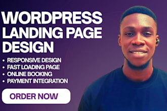 design wordpress landing page design, wordpress one page website homepage design