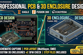 design pcb and enclosure using eagle fusion360 easyeda