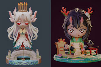 create 3d printable chibi characters for your board game