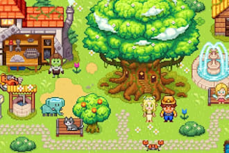 create pixel art tileset 2d sprite sheet character animation sprite rpg maker