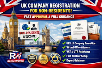 register UK ltd company for non resident with fast approval and full guidance