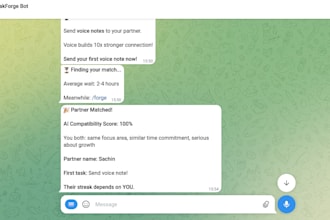 build ai telegram bot  streak tracking and partner matching