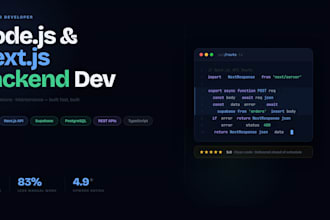 integrate, and maintain your nodejs nextjs backend with rest API and supabase