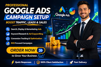 setup and manage google ads campaign, PPC, adwords as your ads manager