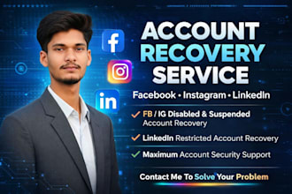 fix facebook, instagram and linkedin account issues