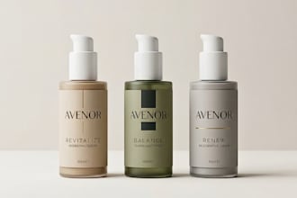 design cosmetic label, beauty skincare, perfume, hair product label 3d modeling