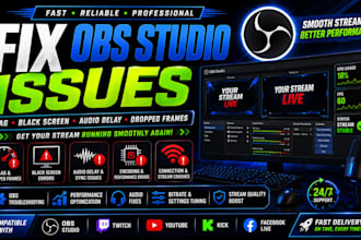 fix obs studio lag, black screen, audio delay, and streaming issues