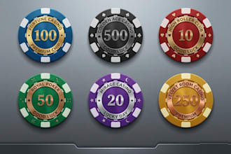 design in high quality poker chip or game, poker card, poker logo