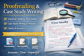 proofread, edit, and write professional case studies with clarity and accuracy